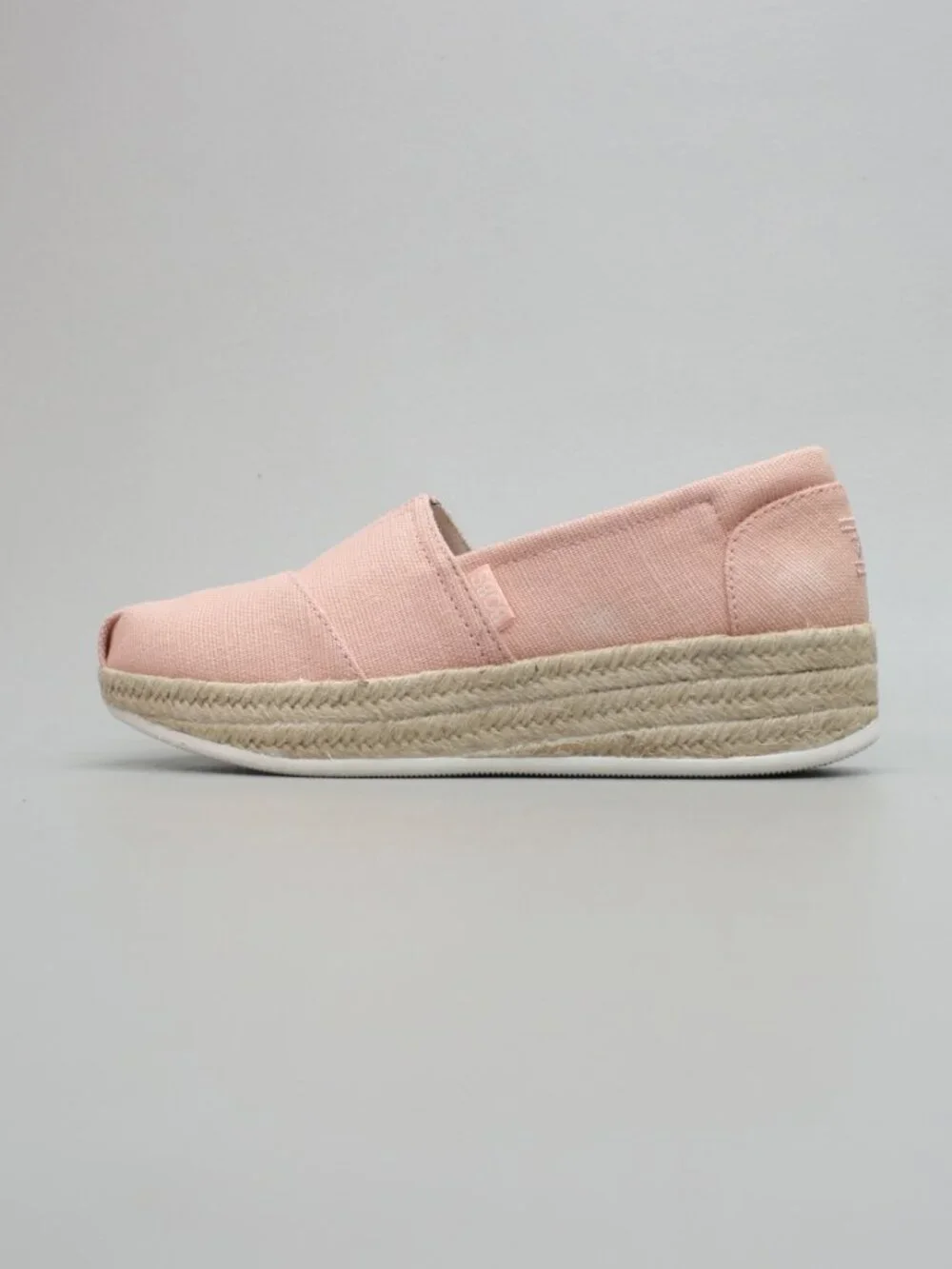 Skechers Bobs Ladies 7.5 Highlights 2.0 Fairy Duster Blush Pink Jute Wedge Shoes
